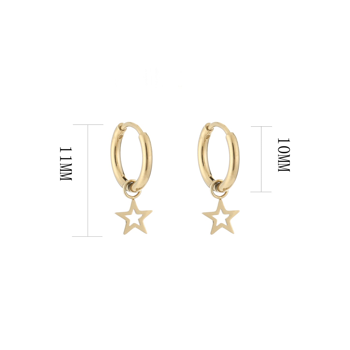 star hoop earrings gold