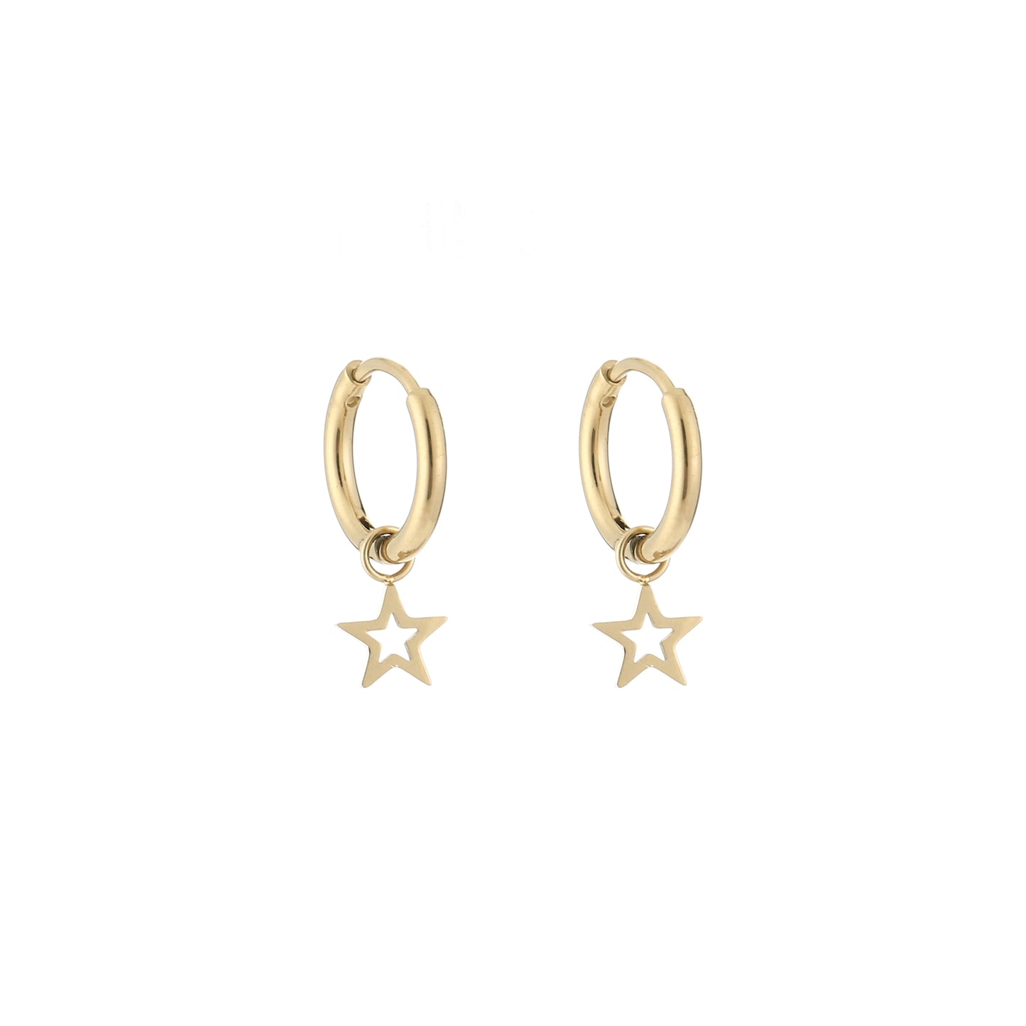 star hoop earrings gold