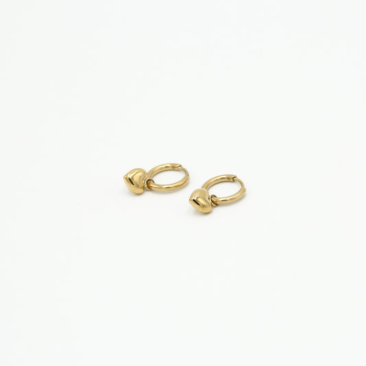 heart charm hoop earrings gold