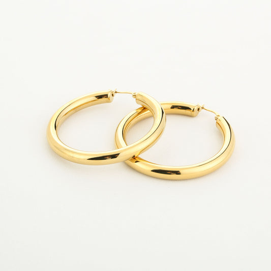 Classic Gold Hoops 40mm