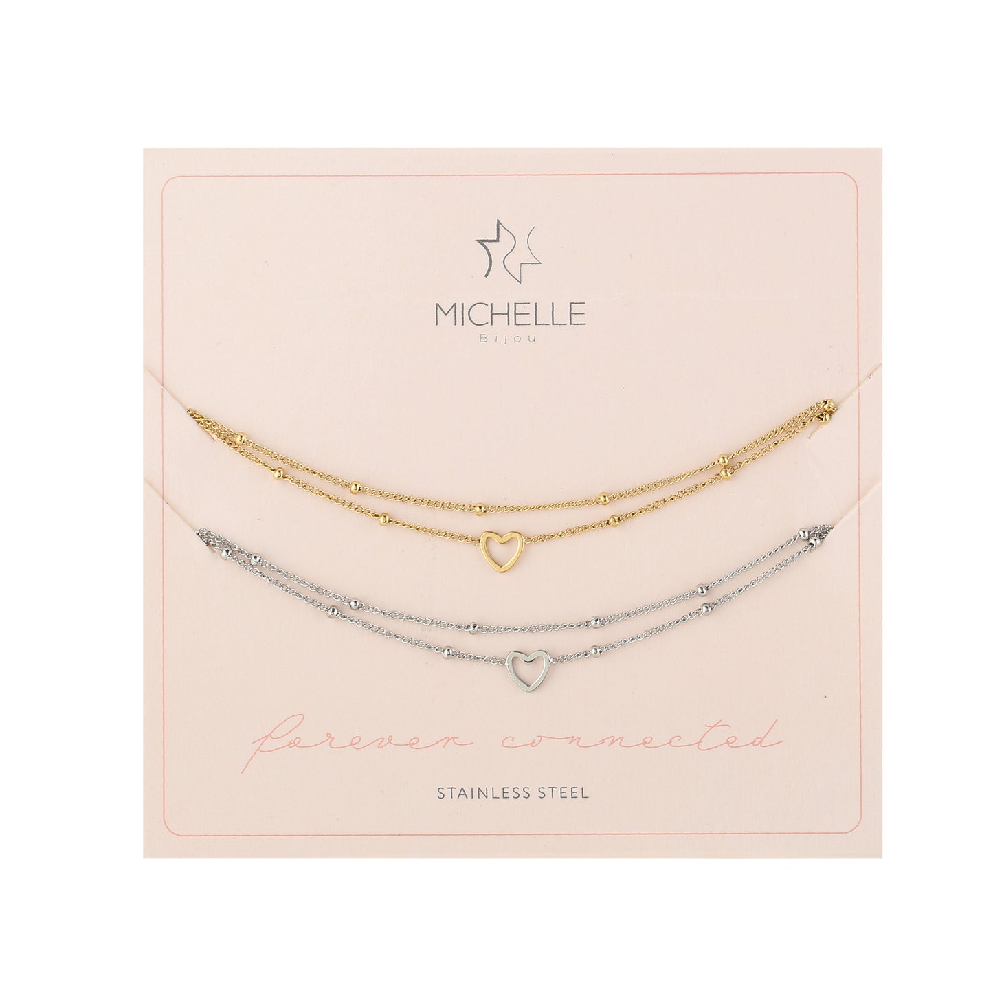 Forever Connected Duo Bracelet Set – Sunset Fashion (Gold & Silver)