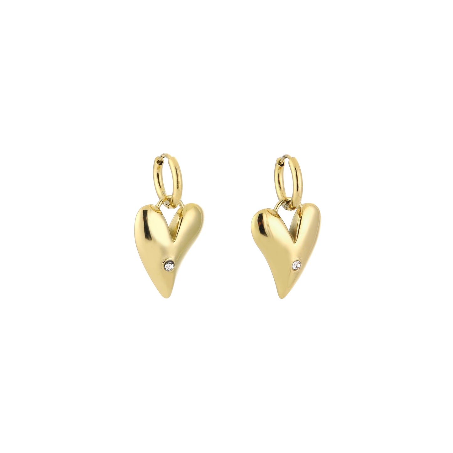 Shiny Heart Drop Earrings