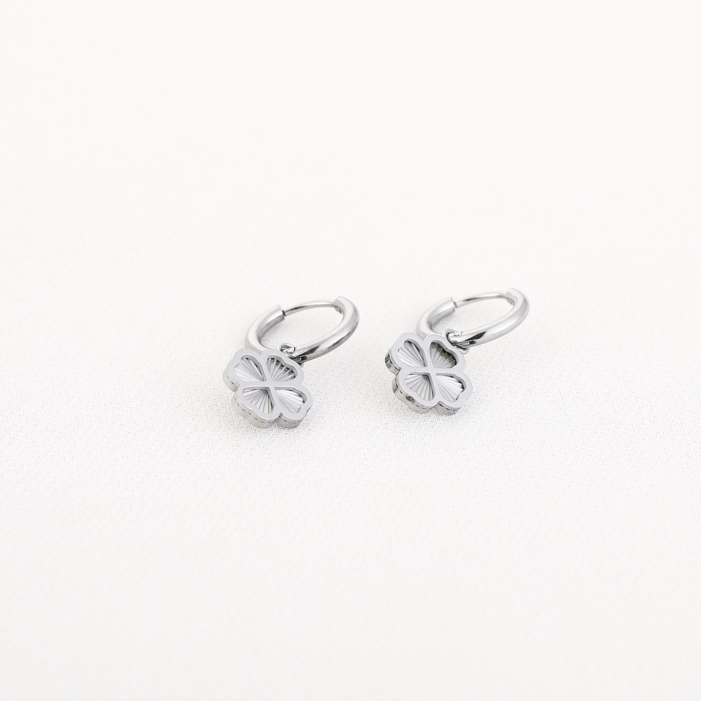 clover charm hoops