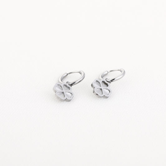 clover charm hoops