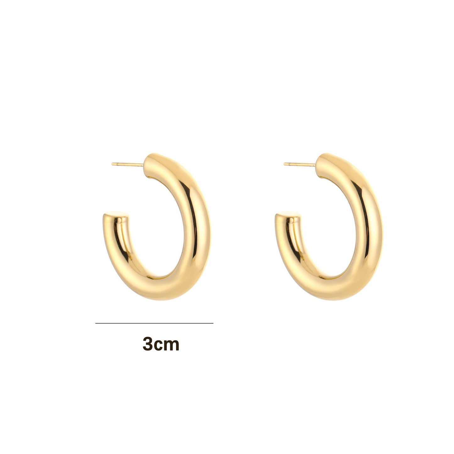 Chunky Gold Hoops 30mm