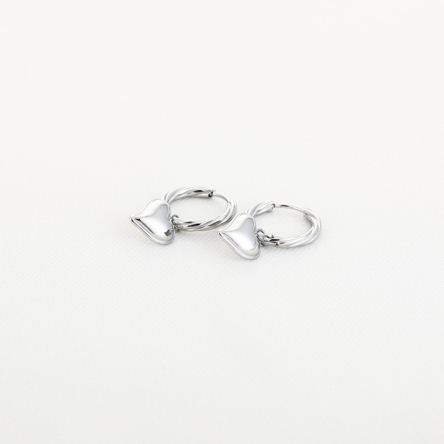 heart charm hoops