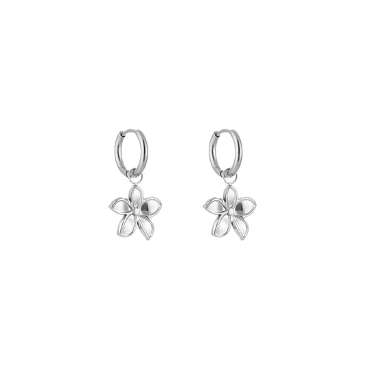 Floral Charm Hoops