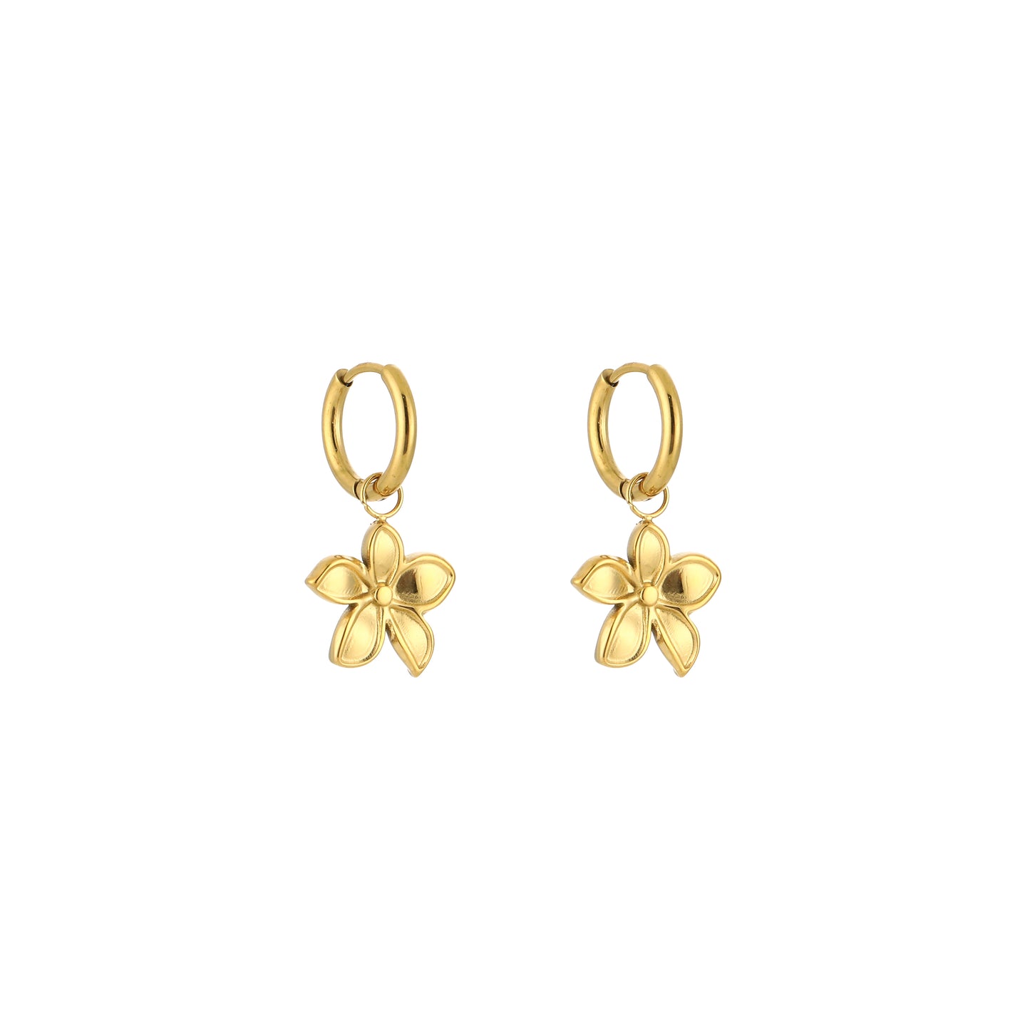 Floral Charm Hoops