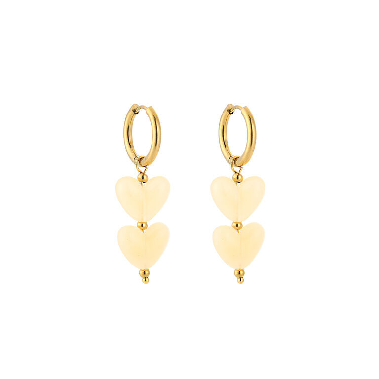 Triple Heart Hoop Earrings
