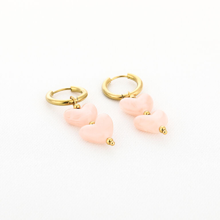 Triple Heart Hoop Earrings