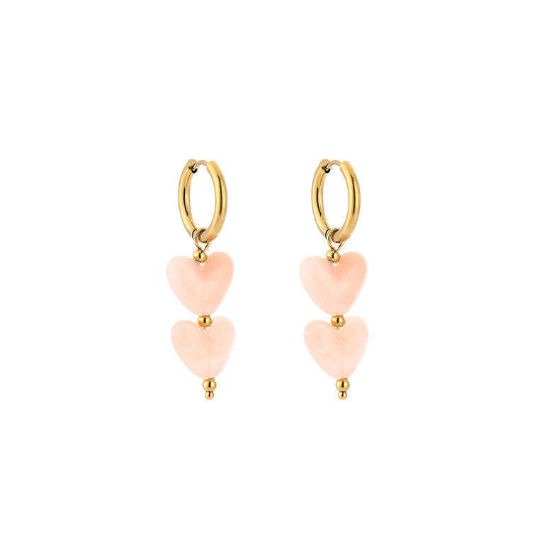 Triple Heart Hoop Earrings