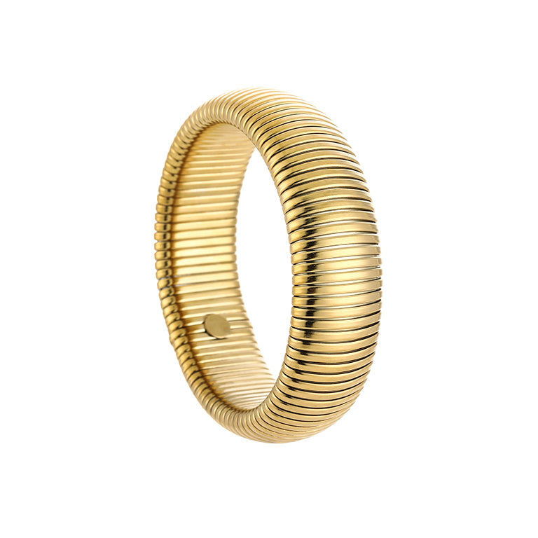 Ribbed Gold Bangle