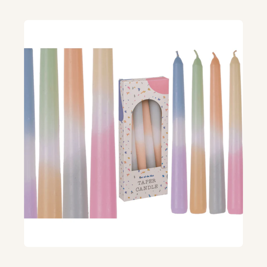 Pastel conische kaarsen – set van 4
