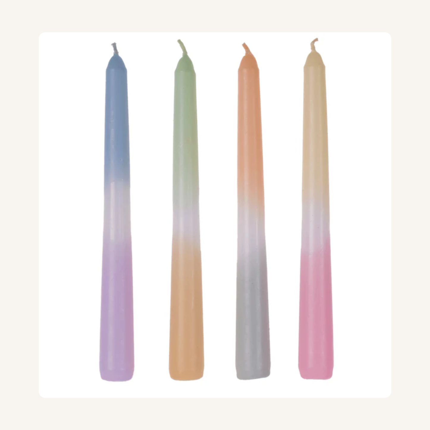 Pastel conische kaarsen – set van 4
