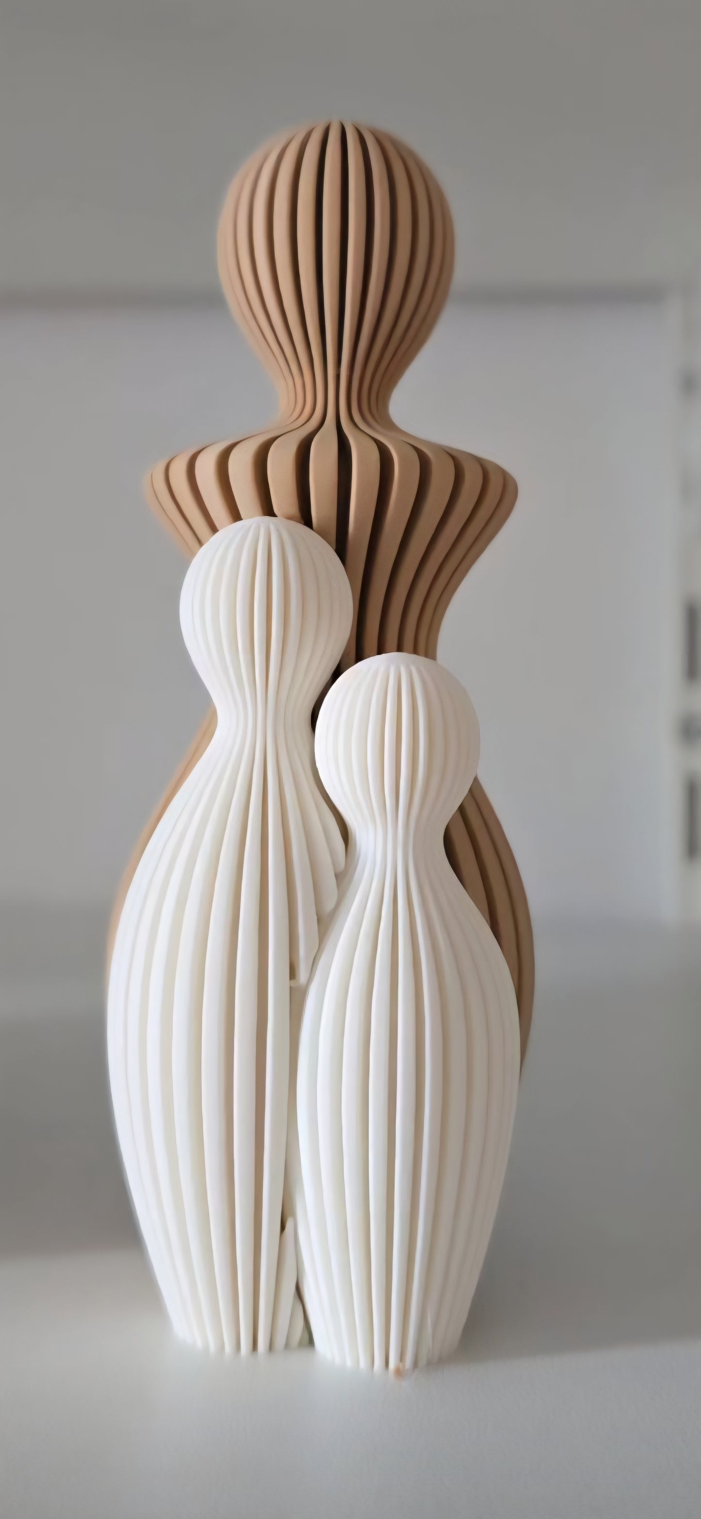 Gezinnetje mama met kinderen - Latte bruin/ivoorwit