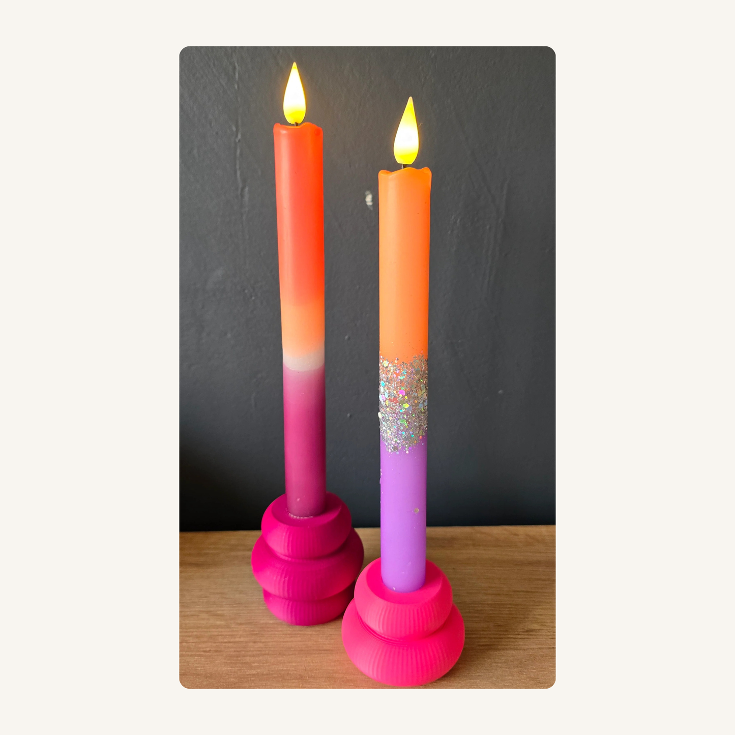 LED dinerkaars paars–wit–oranje