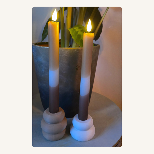 LED dinerkaars beige-bruin-wit