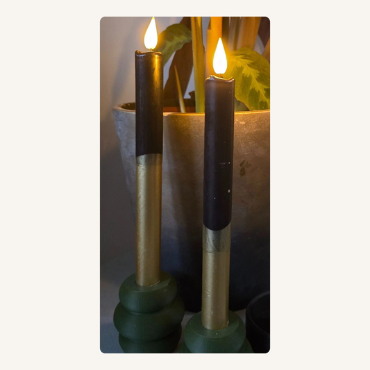 Set van 2 | LED dinerkaars goud-zwart