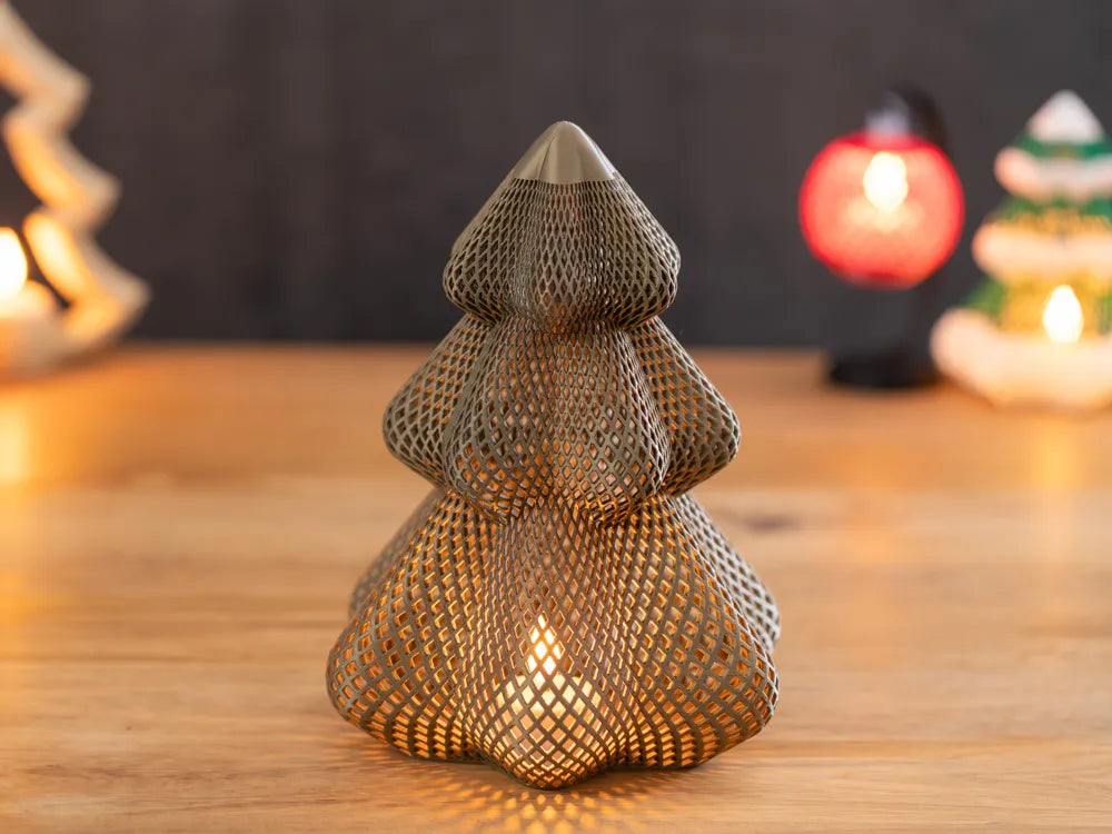 Speelse Kerstboom Waxinelichthouder – 14 cm