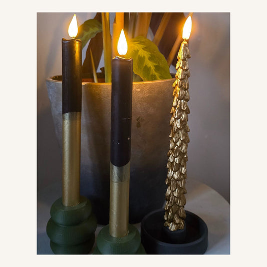 Set van 2 | LED dinerkaars goud-zwart