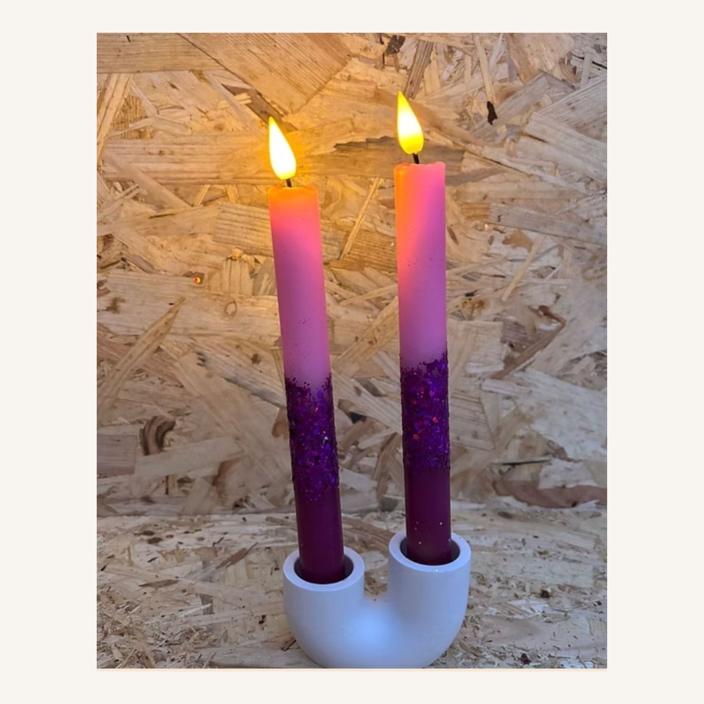 LED dinerkaars paars-roze glitter