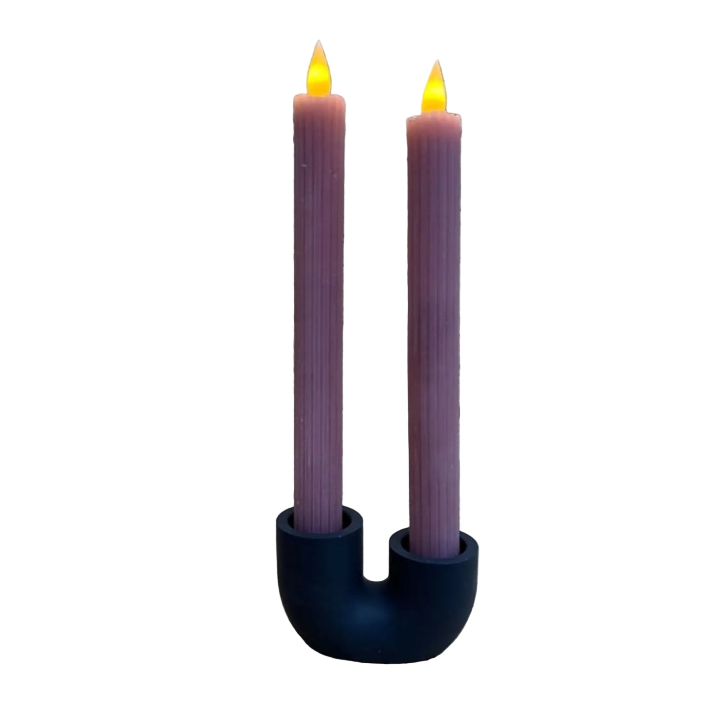 set van 2 | Rib LED dinerkaars mauve