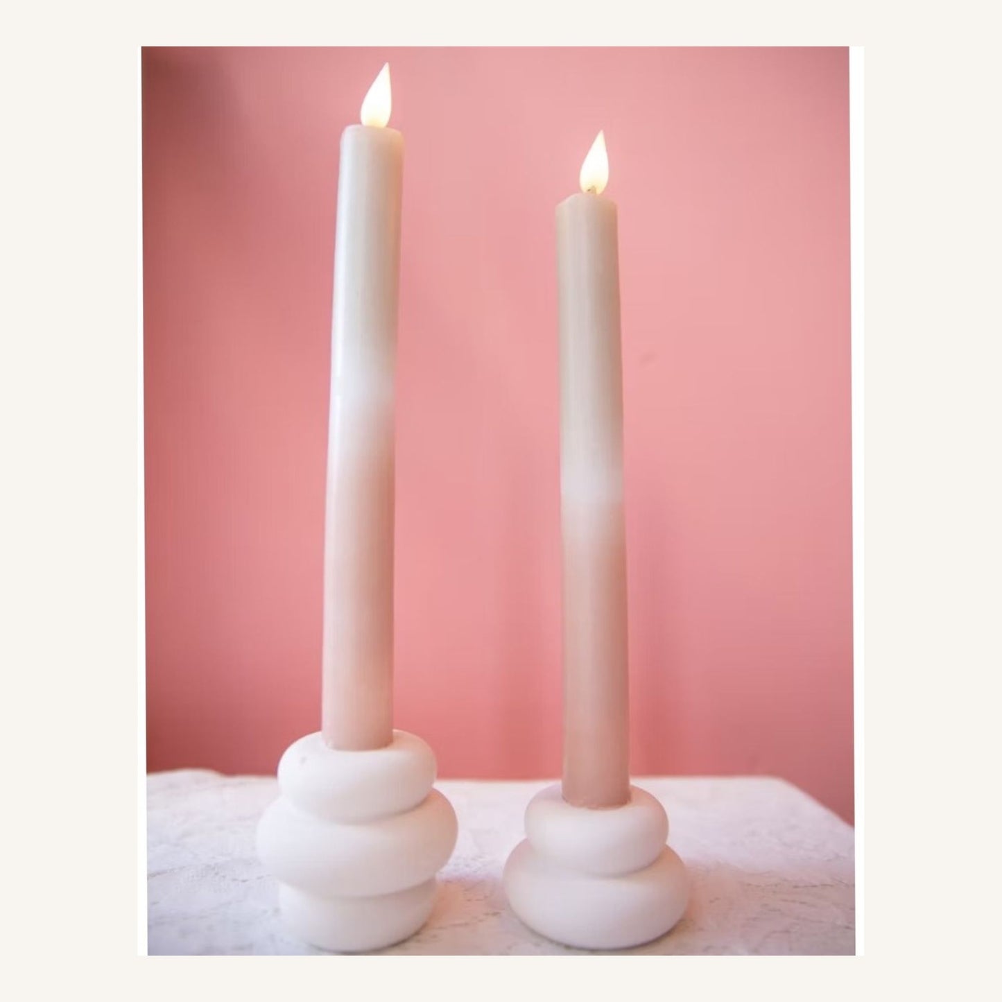set van 2  |  LED dinerkaars beige