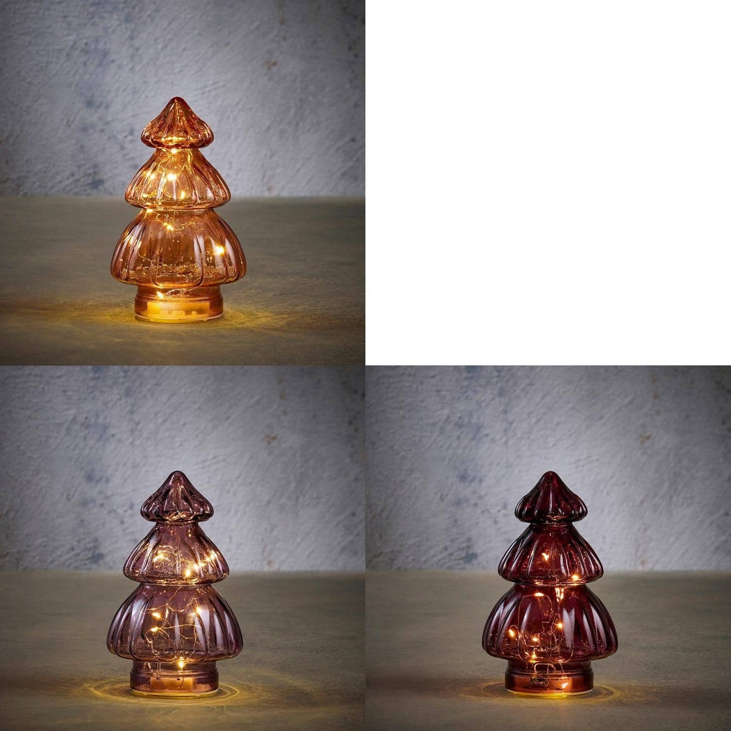DRYdecorations – Glazen Kerstboom met LED Verlichting (H 28 cm)