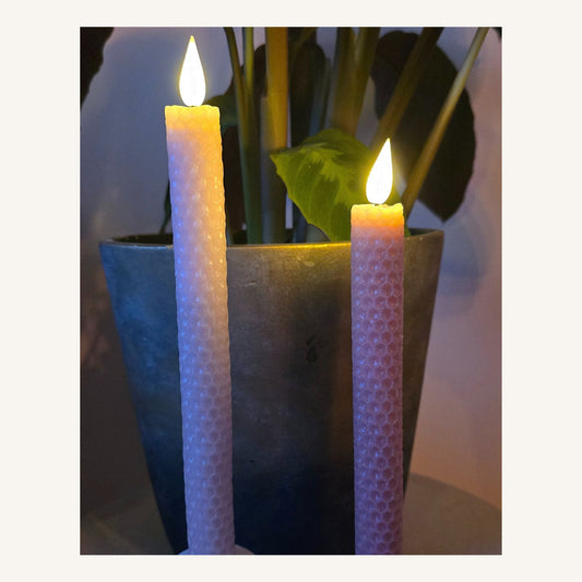 Set van 2 | LED dinerkaars honeycomb roze 25 cm