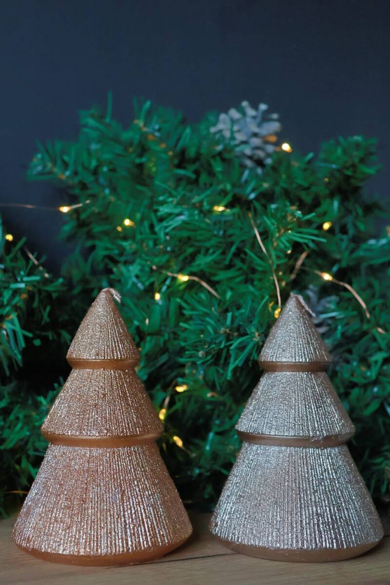 Kerstboom Kaars – Eglo | Goud & Brons (Feestelijke Kerstdecoratie)