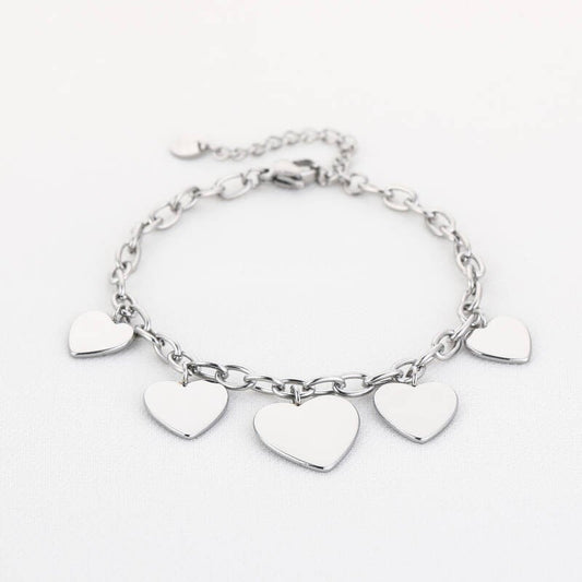 Zilverkleurige Hartjesarmband – Stainless Steel – Sunset Fashion