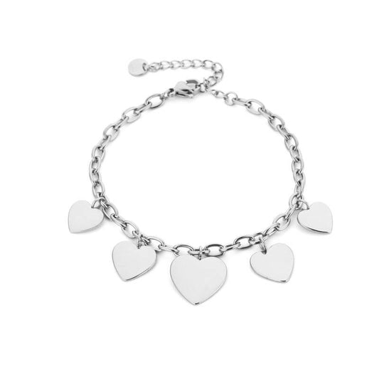 Zilverkleurige Hartjesarmband – Stainless Steel – Sunset Fashion