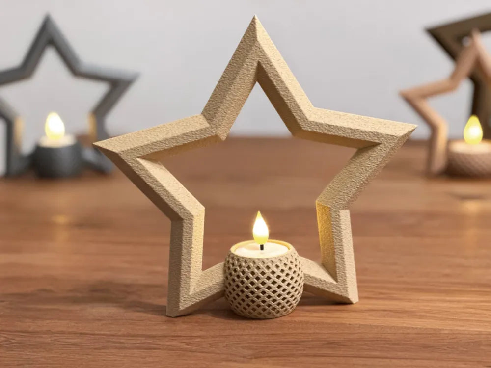 Kerstster Waxinelichthouder – 15 cm