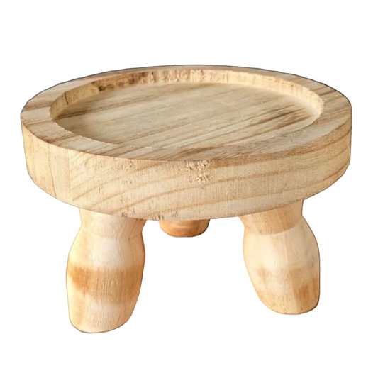 Houten Mini Tafeltje – Natuurlijk Decoratief Plateau 20 cm (Rustiek & Stijlvol)