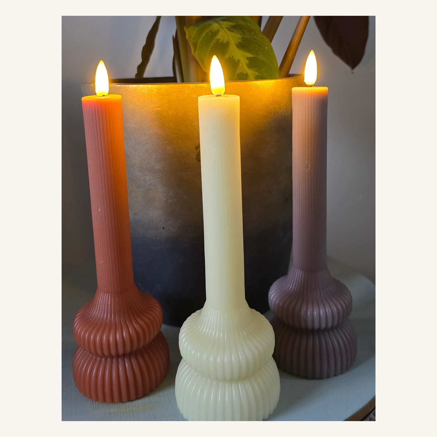 Warm & Veilig LED-pilaren Set – 5 Formaten & 4 Kleuren (met Timer)