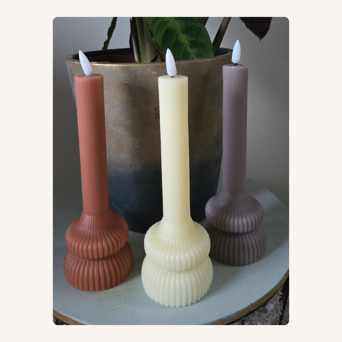 Warm & Veilig LED-pilaren Set – 5 Formaten & 4 Kleuren (met Timer)