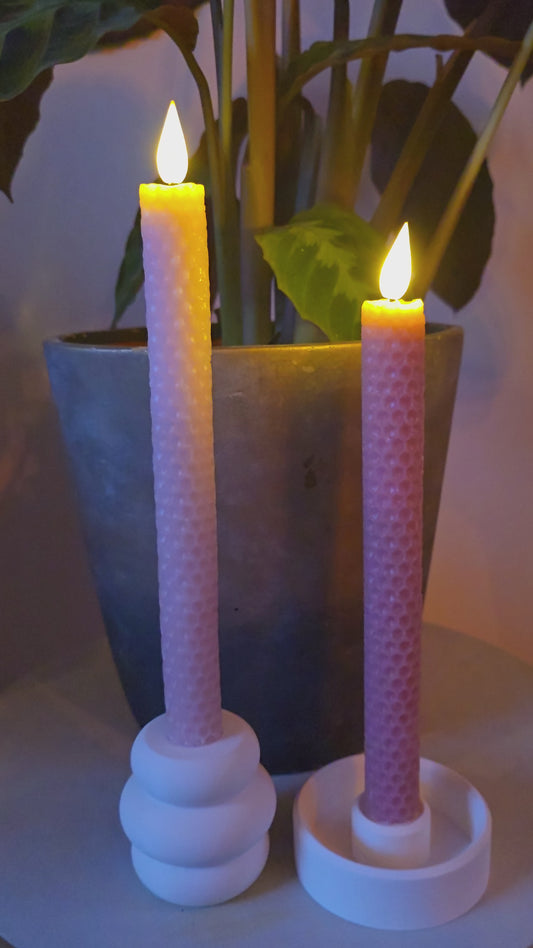 Set van 2 | LED dinerkaars honeycomb roze 25 cm