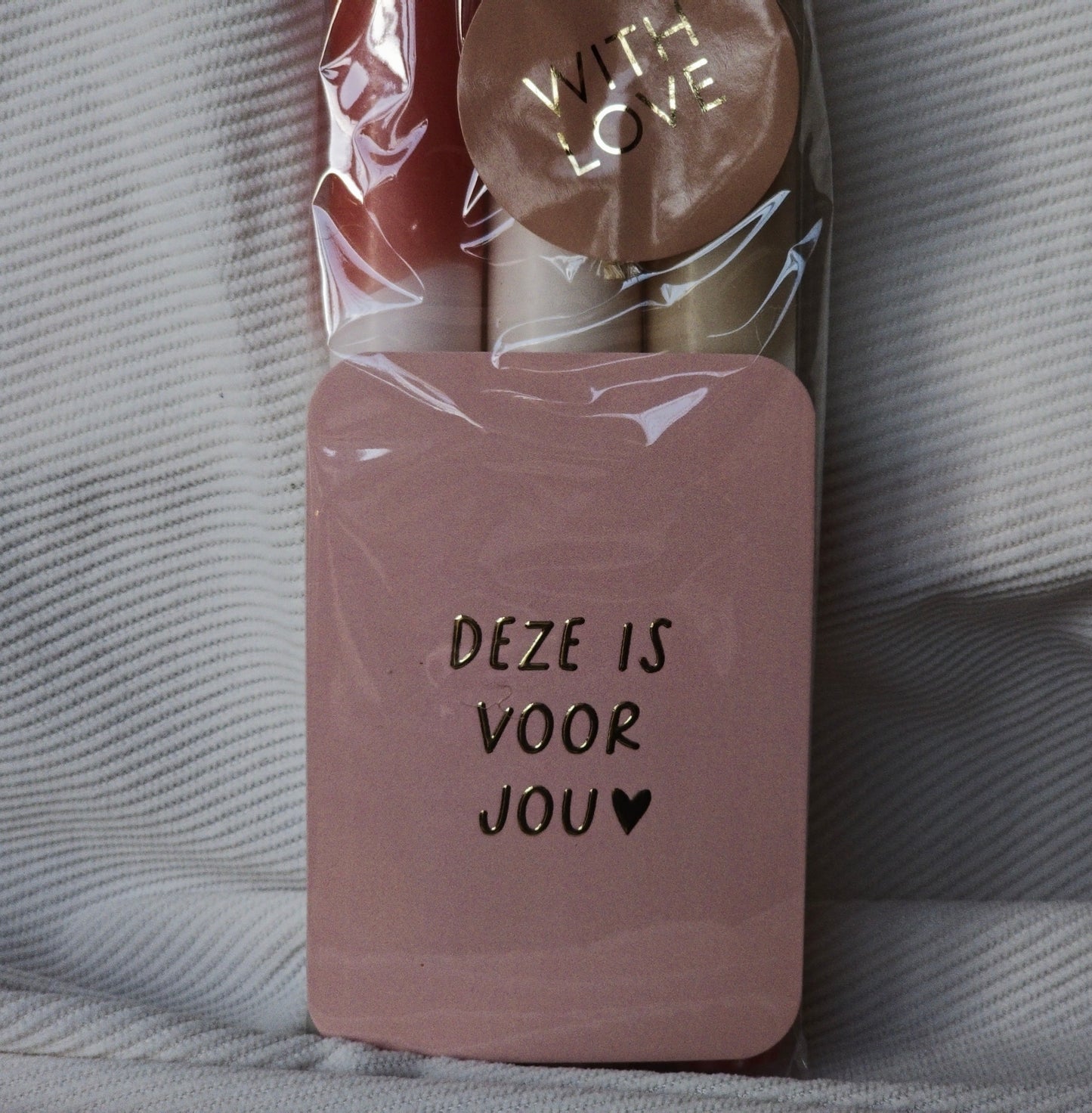 Giftset Dinerkaarsen met Kaartje
