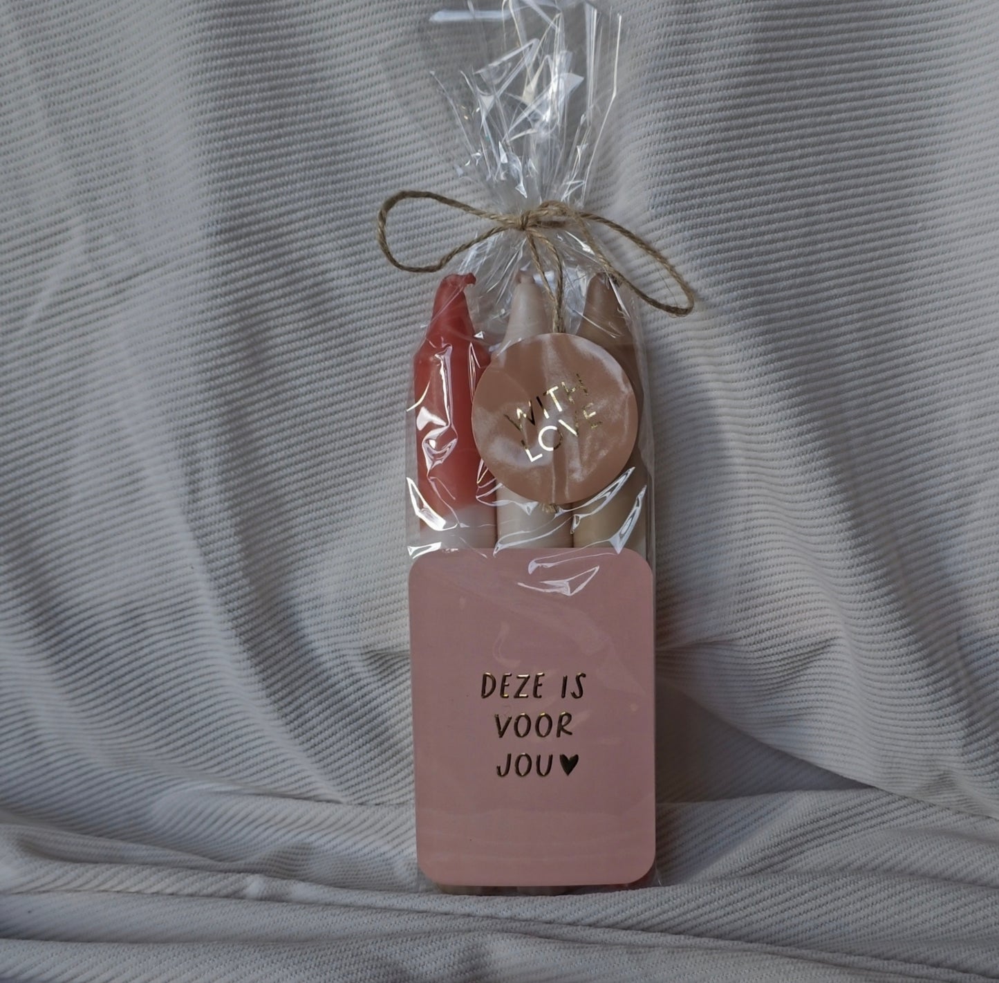Giftset Dinerkaarsen met Kaartje