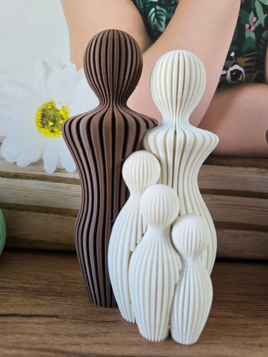 Gezinnetje – Donker bruin -  ivoor wit