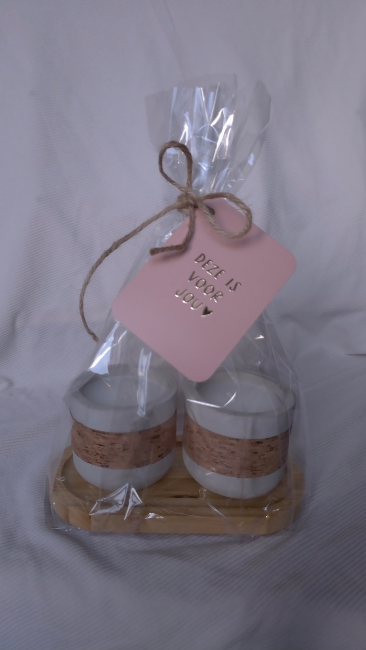 Giftset Cementpotkaarsen met Kaartje