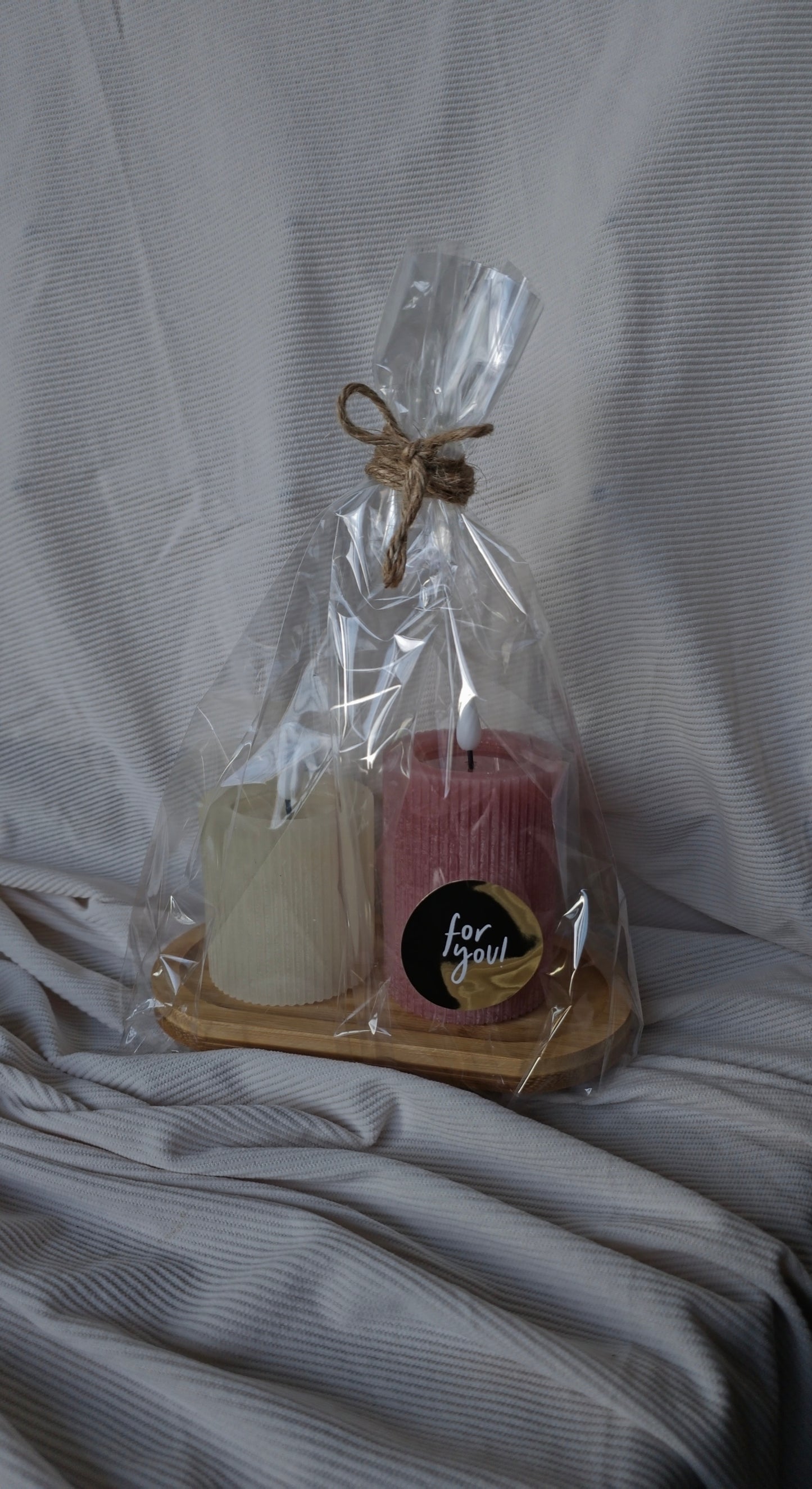 Giftset LED Stompkaarsen met Bordje