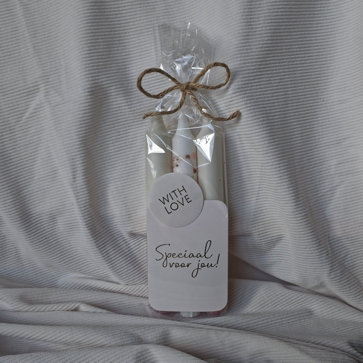 Giftset Dinerkaarsen met Kaartje