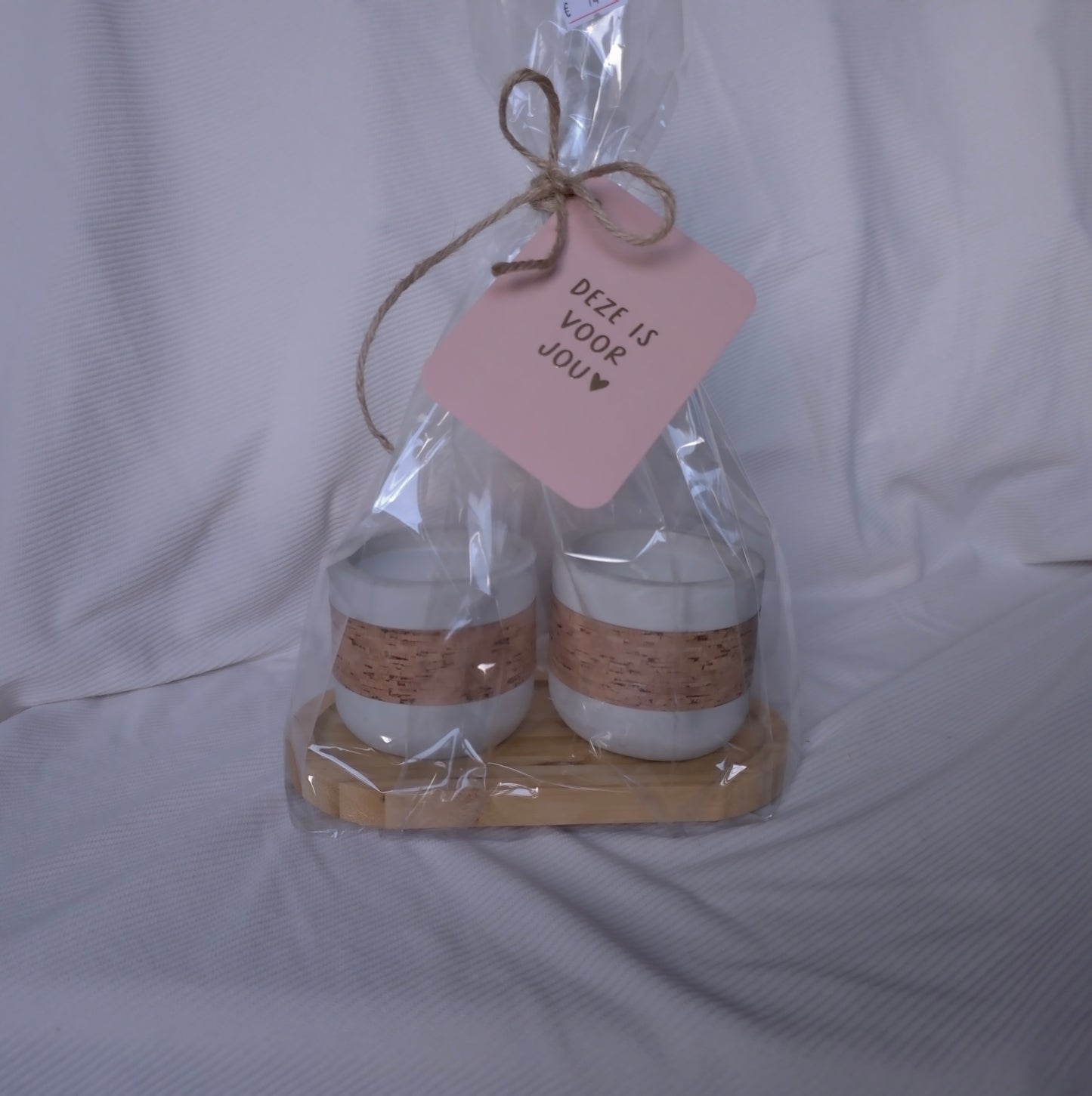 Giftset Cementpotkaarsen met Kaartje