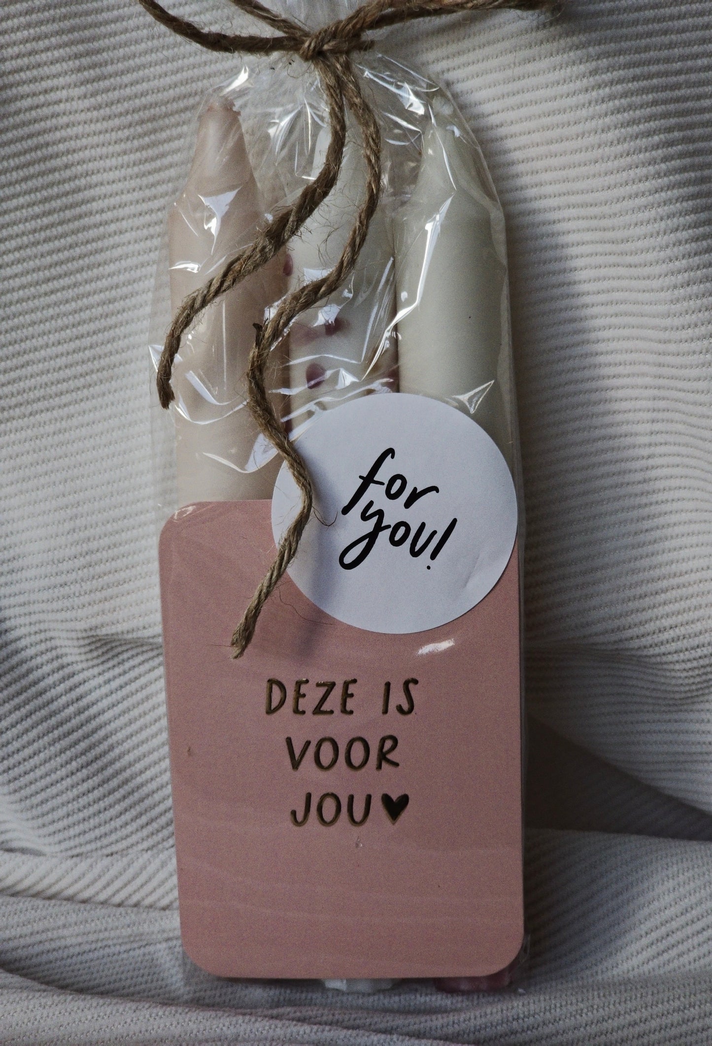 Giftset Dinerkaarsen met Kaartje