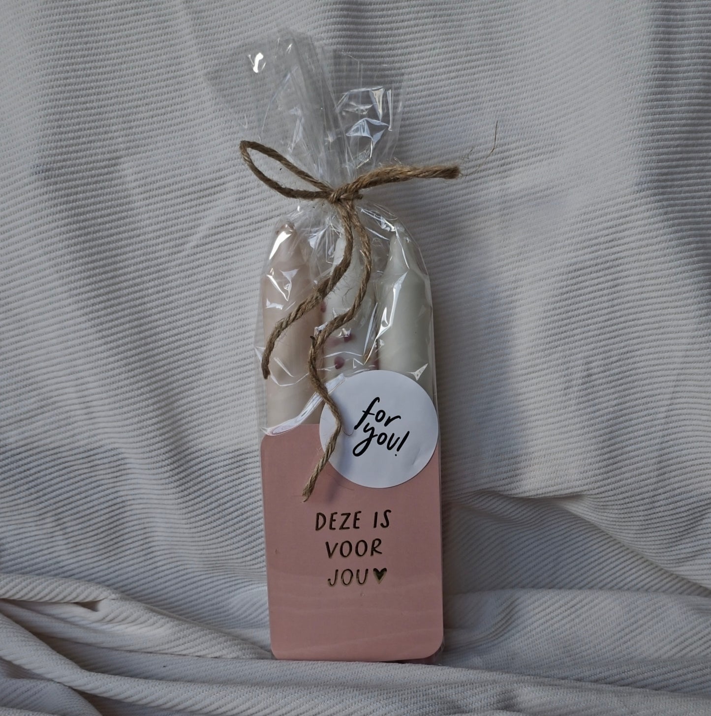 Giftset Dinerkaarsen met Kaartje