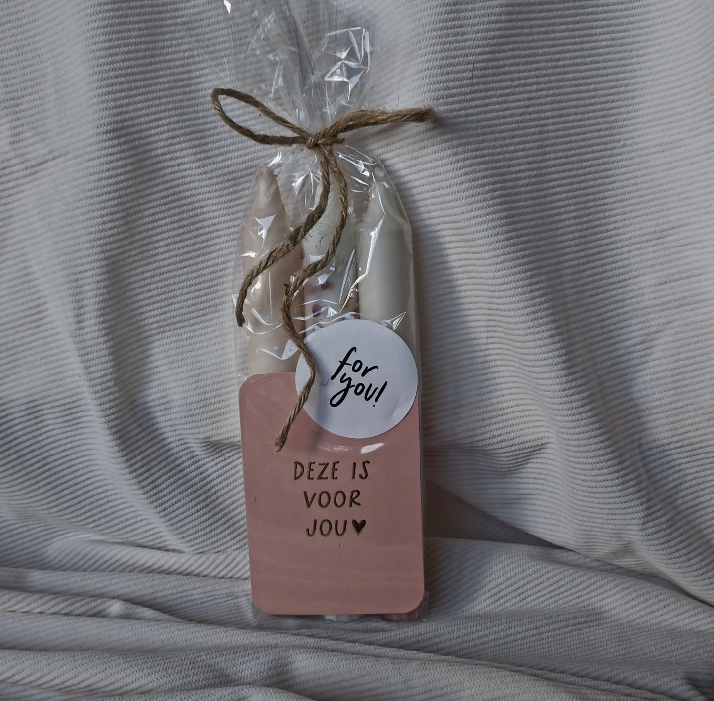 Giftset Dinerkaarsen met Kaartje