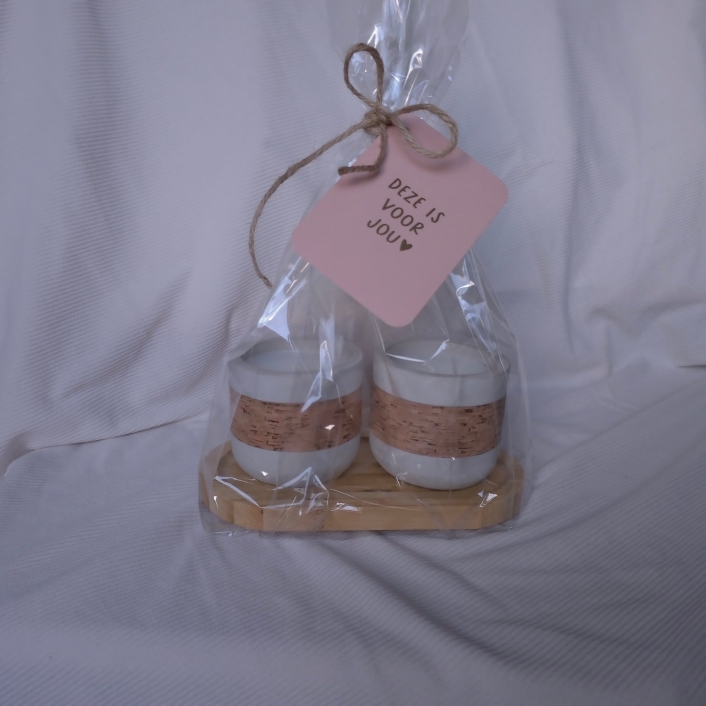 Giftset Cementpotkaarsen met Kaartje