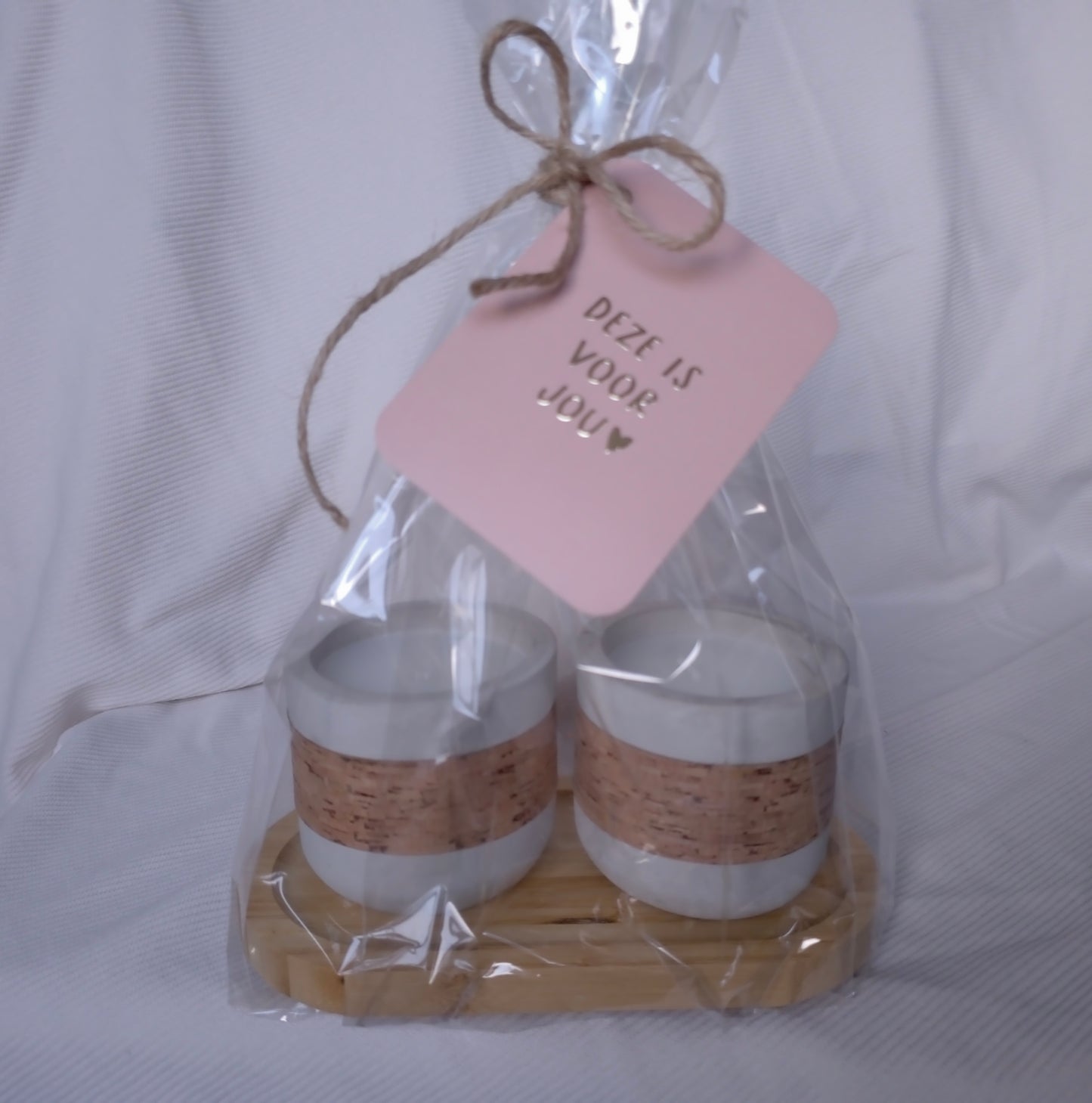 Giftset Cementpotkaarsen met Kaartje