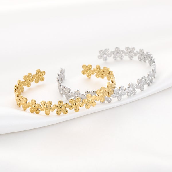 Floral Open Bangle